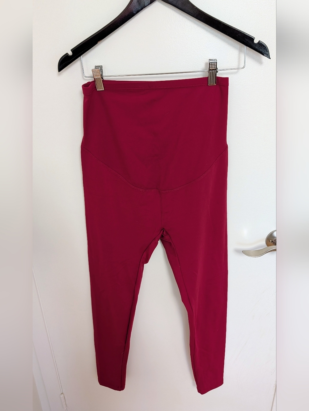 Maroon-Red Maternity Leggings - Women's Size Mediu